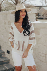 Tan & Sands Striped Top